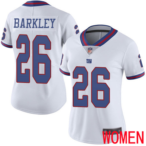 Women New York Giants #26 Saquon Barkley Limited White Rush Vapor Untouchable Football NFL Jersey->new york giants->NFL Jersey